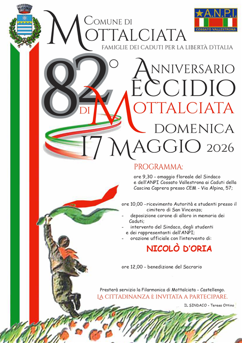 82° Anniversario Eccidio di Mottalciata - Domenica 17 maggio 2026